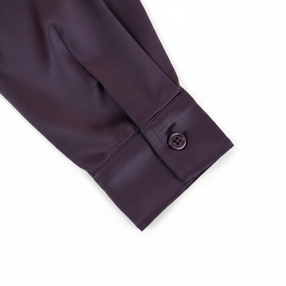 Vintage A Byer Purple Silky Blouse Made USA Acetate Rayon Blend Womens Size MED - Picture 4 of 8